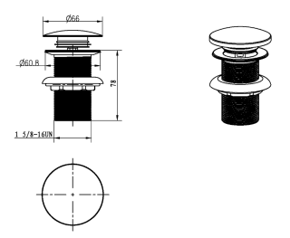 Донный клапан Boheme 612/2-MW с переливом белый матовый
